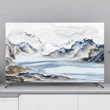 Imagem de Capa de TV para ambientes internos capa contra poeira 32-80 polegadas capas de televisão/computador pendurado/desktop/protetor de tela curva Fabic para LCD, LED, monitor de plasma capas planas