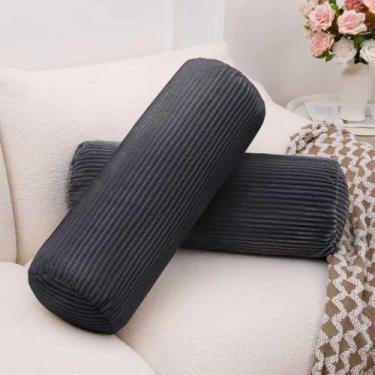 Imagem de 1 MIDDLE ONE Travesseiro de corpo, travesseiros corporais de espuma viscoelástica para adultos dormindo, travesseiro decorativo para sofá e cama, travesseiro redondo de tubo cilíndrico longo, 61 x 19