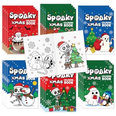 Imagem de Christmas Coloring Books for Kids - 24Pcs Bulk Spooky Christmas Mini Coloring Booklet DIY Art Drawing Book with Ghose Snowman for Toddlers Xmas Winter Holiday Party Favors Stocking Goodie Bags Stuffer