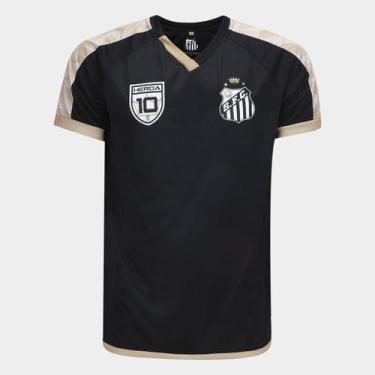 Imagem de Camiseta Santos Asthor Masculina, Preto, Dourado, P