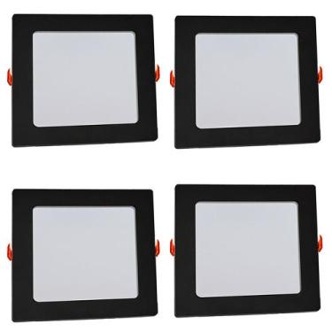 Imagem de 4 Painel Plafon Quadrado Embutir 18w Luminária Gesso Teto 6500k Bivolt