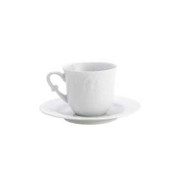 Imagem de Conjunto 6 Xícaras de Café de Porcelana Limoges com Pires Vendange 100ml - Wolff