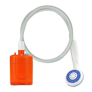 Imagem de Chuveiro portátil para acampamento manual elétrico recarregável via USB compacto multifuncional lavagem de carros