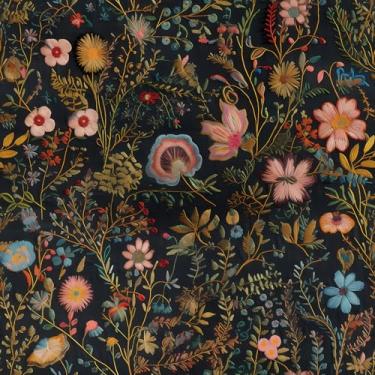 Imagem de FunStick Papel de parede floral colorido vintage folha antiga papel de parede floral para paredes de quarto 44,5 x 299,7 cm