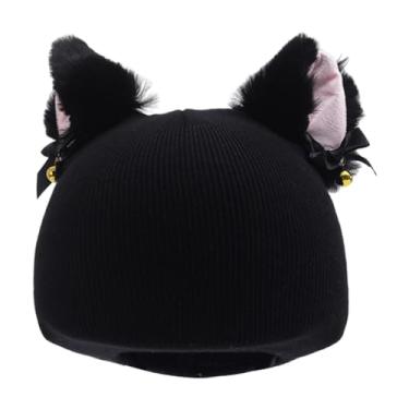 Imagem de kowaku Acessórios para Capacete de Esqui na Neve, Gorro de Tricô para Esportes de Inverno ao Ar Livre, Decoração Elástica e Fofa para Snowboard, Preto