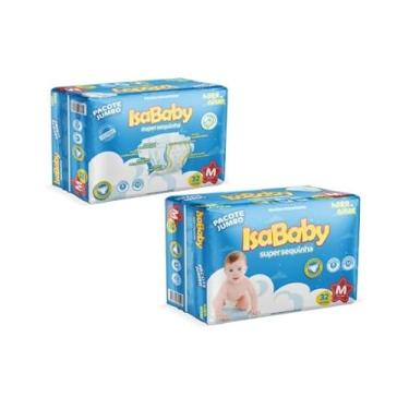 Imagem de Fralda Super Sequinha Jumbo, Branco, M, IsaBaby, 32 unidades