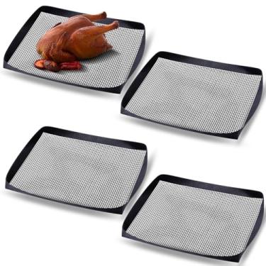 Imagem de Teenyyou 4 peças de cesta de forno sólido PTFE de 29 x 33,5 cm, bandejas antiaderentes para acessórios de forno rápido, batatas fritas, asas de frango, pão, aquecimento