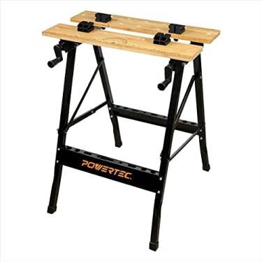 Imagem de POWERTEC MT4006V Deluxe Bamboo WorkBench Top | Centro de projeto portátil e ferramenta de torno com 4 bancos de cães