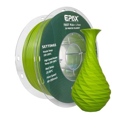 Imagem de EPAX Filamento de impressora 3D PLA+ de alta velocidade, filamento de impressão 3D PLA rápido, 1,75 mm, precisão dimensional +/- 0,03 mm, carretel de 1 kg (verde Matcha)