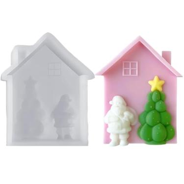 Imagem de Molde de silicone para caixa de presente de Natal, molde de casa para sabão de cera de soja artesanal, molde de resina de Papai Noel, presente de festa de casamento, jantar em casa, dias festivos