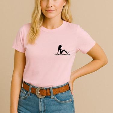 Imagem de T-shirt Algodão Feminina Estamp Country Barbie Delicada Camiseta Blusa