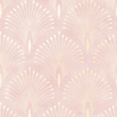 Imagem de Hellowall Papel de parede Art Deco de 44,5 x 998 cm rosa e dourado para quarto de menina papel de parede com destaque para cobertura de parede rosa claro papel de contato quarto de crianças berçário