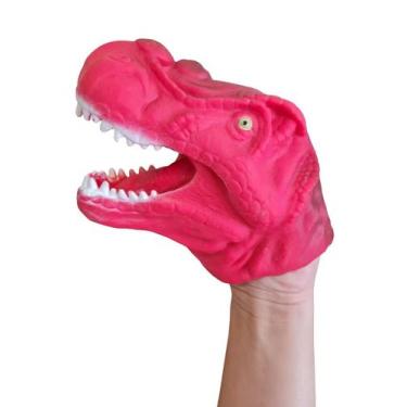 Imagem de Fantoche em forma de Dinossauro T-rex - vermelho - Bee Toys