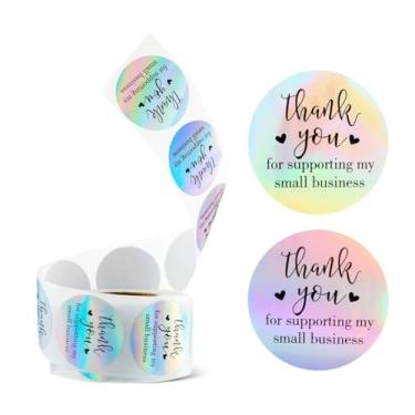Imagem de 500 adesivos coloridos, Thank You for Supporting My Small Business Adesivos – Etiquetas redondas à prova d'água, adequadas para pedidos, sacolas de presente, caixas e envelopes