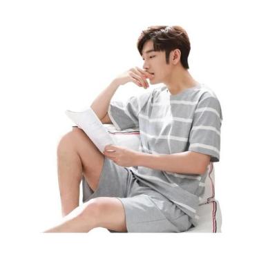 Imagem de Conjunto De Pijamas De Verão Para Meninos Adolescentes Com Camiseta De