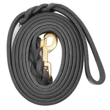 Imagem de CUOFYUNL Coleira para cães de couro durável, coleira de treinamento para cães, corda de tração longa e macia para cães de médio e grande porte