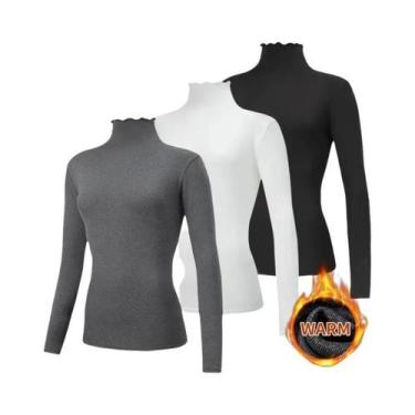 Imagem de Camiseta Feminina De Gola Alta Quente Para Outono E Inverno, Moda Vers