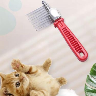 Imagem de Pente anticorante para animais de estimação | Pente de cuidados com os pelos emaranhados para animais de estimação | Ferramentas ergonômicas lisas para desmatar gatos, escova eficiente para uso