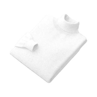 Imagem de Suéter Masculino De Gola Alta, Pesado E Quente, De Lã, Estilo Streetwe