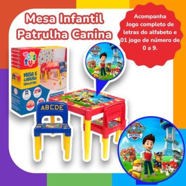 Imagem de Mesa Infantil Mesinha Patrulha Canina 2 Cadeiras Reforçada - Tritec
