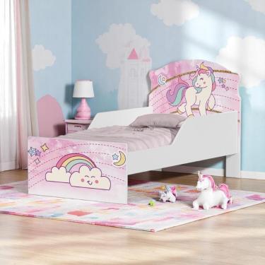 Imagem de Cama Infantil Tick Unicónio Rosa Com Colchão