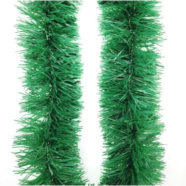 Imagem de Kit 2 Festão De Natal Verde Opaco 9cm X 2m Total 4 Metros