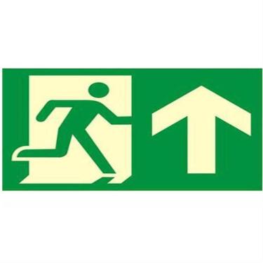 Imagem de Placa de Pvc Fotoluminescente Autoadesiva 15x30 Seta Para Cima 315 Ac Sinalize Placa Pvc Fotol.