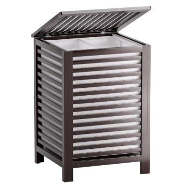 Imagem de Cesto de roupa suja SMIBUY Double 120L Bamboo com forro removível