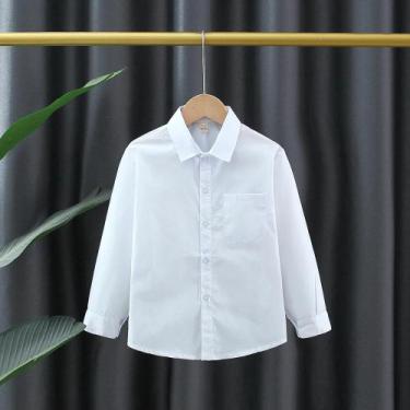 Imagem de Camisas Brancas De Manga Comprida Para Bebês, Meninos E Meninas, Prima