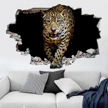Imagem de Adesivos de parede 3D Leopard African Safari PVC 50x70cm - yiweisai