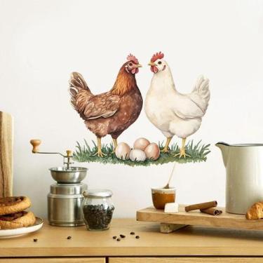 Imagem de Adesivos de parede Farmhouse Chicken and Ovos PVC 30x40cm - yiweisai
