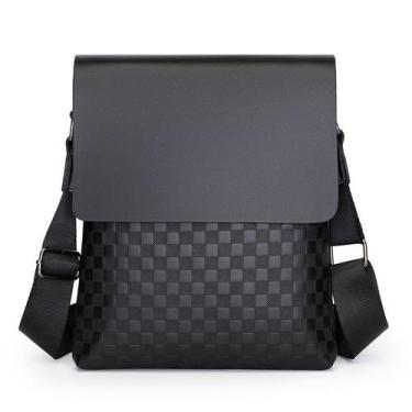 Imagem de Bolsa Messenger de couro para homens, bolsa tiracolo elegante - yiweis