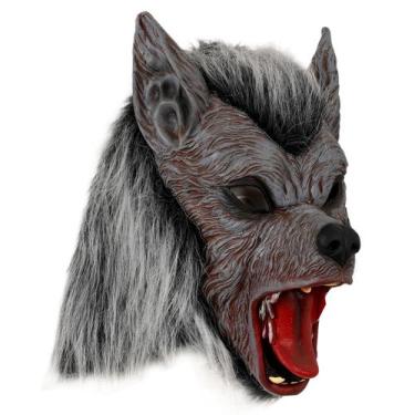 Imagem de Máscara de cabeça de lobisomem, animal de látex para cosplay de Hallow