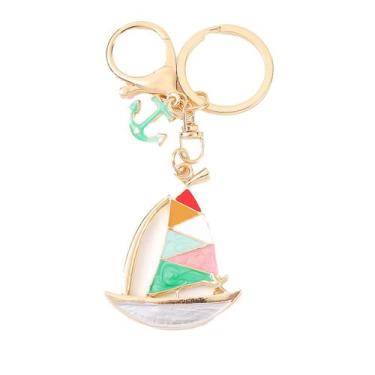 Imagem de Chaveiro Creative Colorful Sailboat Zinc Alloy para mulheres - Yiweisa
