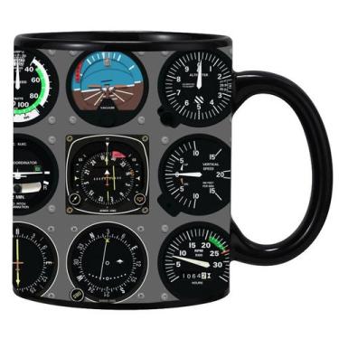 Imagem de Caneca de café Aviation Cockpit Instrument Panel 350 ml de cerâmica - 