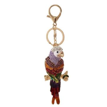 Imagem de Chaveiro Creative Colorful Rhinestone Parrot Metal Alloy - yiweisai
