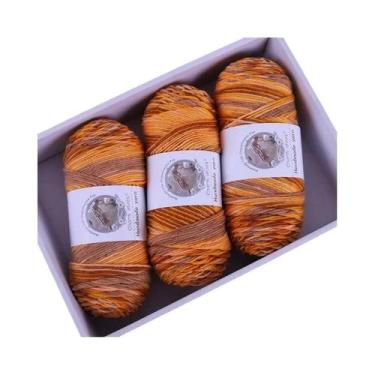 Imagem de Fio De Lã Colorido Em Gradiente Arco-Íris 360g, Espessura Média, Para 