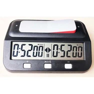 Imagem de Cronômetro de xadrez digital básico com bônus e atraso - preto - Gloom