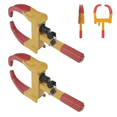 Imagem de Trava de Pneu Universal Kit 2 Uni Bloqueador De Roda Moto Carro Antifurto Roubo Seguranca Reboque Auto Veiculo