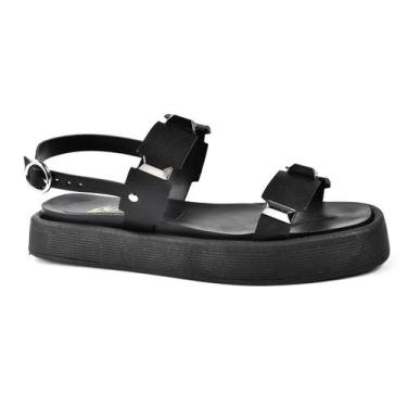Imagem de Sandália Godiva Casual Minimalista Plataforma Feminina Preta, 35
