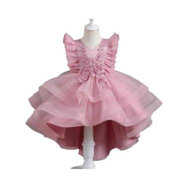 Imagem de Vestido Longo De Verão Para Meninas Com Mangas Voando E Tule, Estilo P