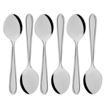 Imagem de Conjunto 6 Colheres de Sobremesa Gastro Aço Inox Lyor