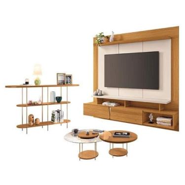 Imagem de Home Suspenso Zenith Cinamomo Off White Com Kit Mesa De Centro Sky E A