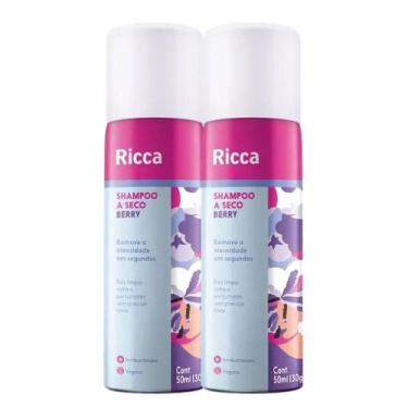 Imagem de Kit 2 Shampoo A Seco Ricca De Bolso Remove Oleosidade Berry 50ml