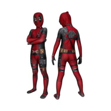 Imagem de Fantasia De Cosplay Deadpool Para Adultos E Crianças, Macacão, Máscara