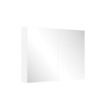 Imagem de Armário de Banheiro com Espelho 80cm 2 Portas Aurora Cor Branco - FAEMA Móveis