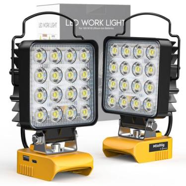 Imagem de Luz de trabalho LED sem fio MTiolHig 60W 6000Lm para Dewalt 20V
