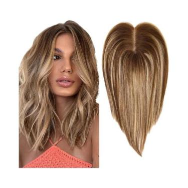 Imagem de Apliques De Cabelo Humano Loiro Ombré Castanho Claro De 12 Polegadas C