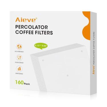 Imagem de Filtros de café Percolator Aieve 160 Count para panela elétrica