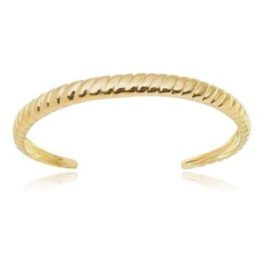 Imagem de Bracelete regulável Priscila design diagonal banhado em ouro 18k - Rel